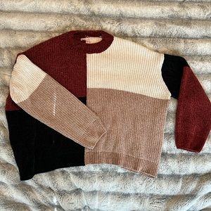 Pink Lily Color Block Sweater